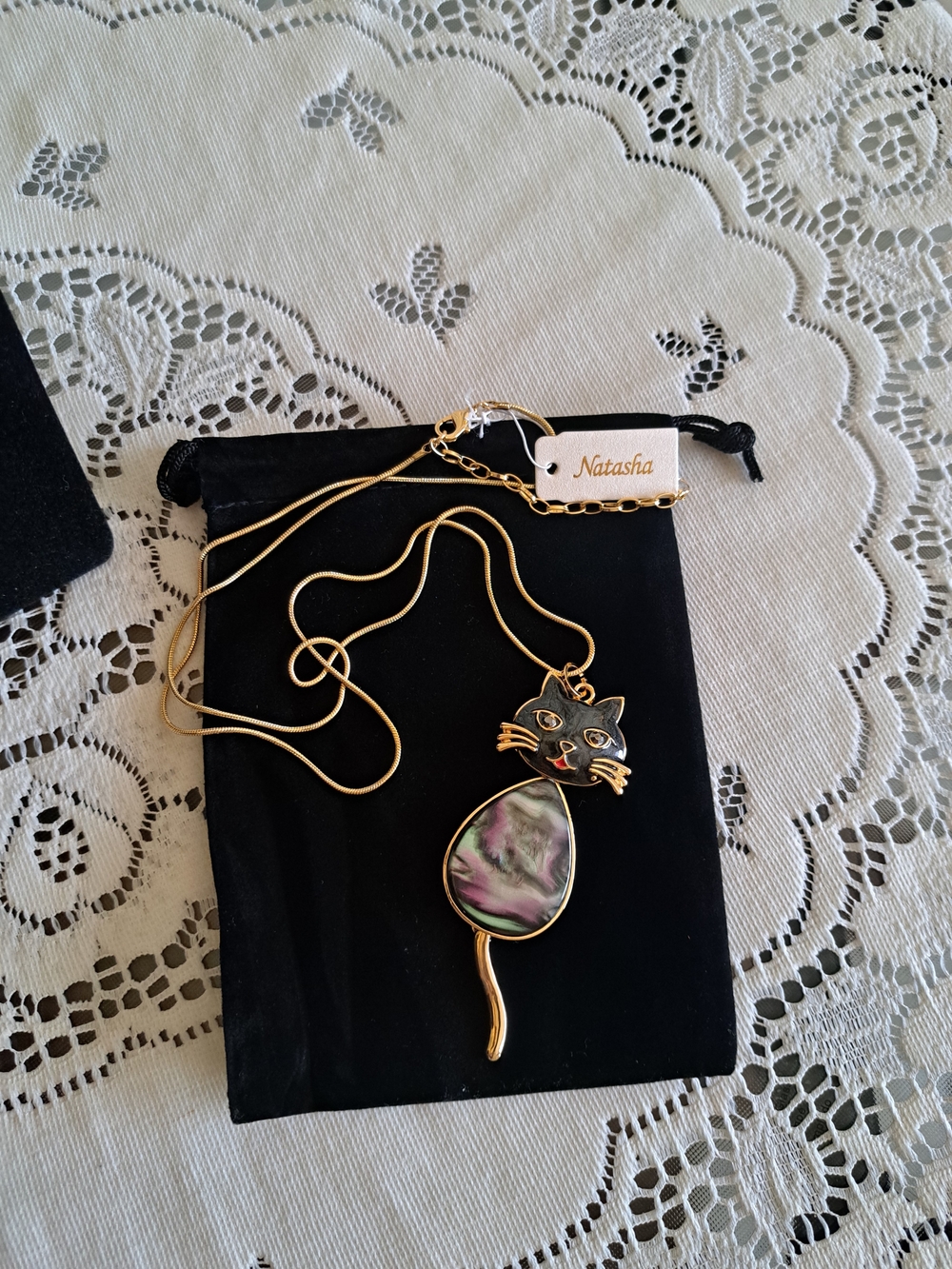 Natasha Couture Gold-tone Necklace with Tag - Picture 3 of 6